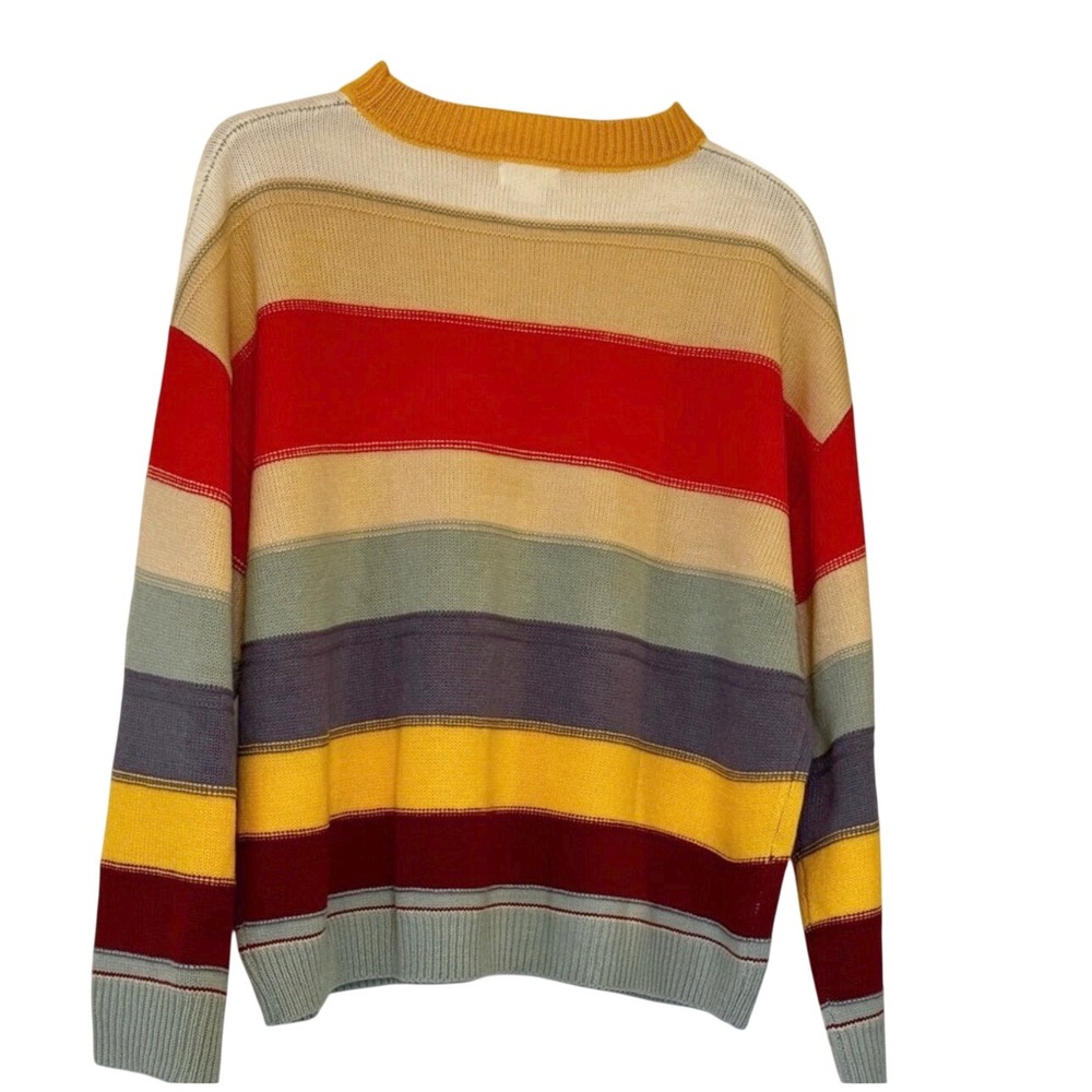 Chic Soul Womens 3X Multicolor Striped Knit Sweater Crew Neck CS-202410